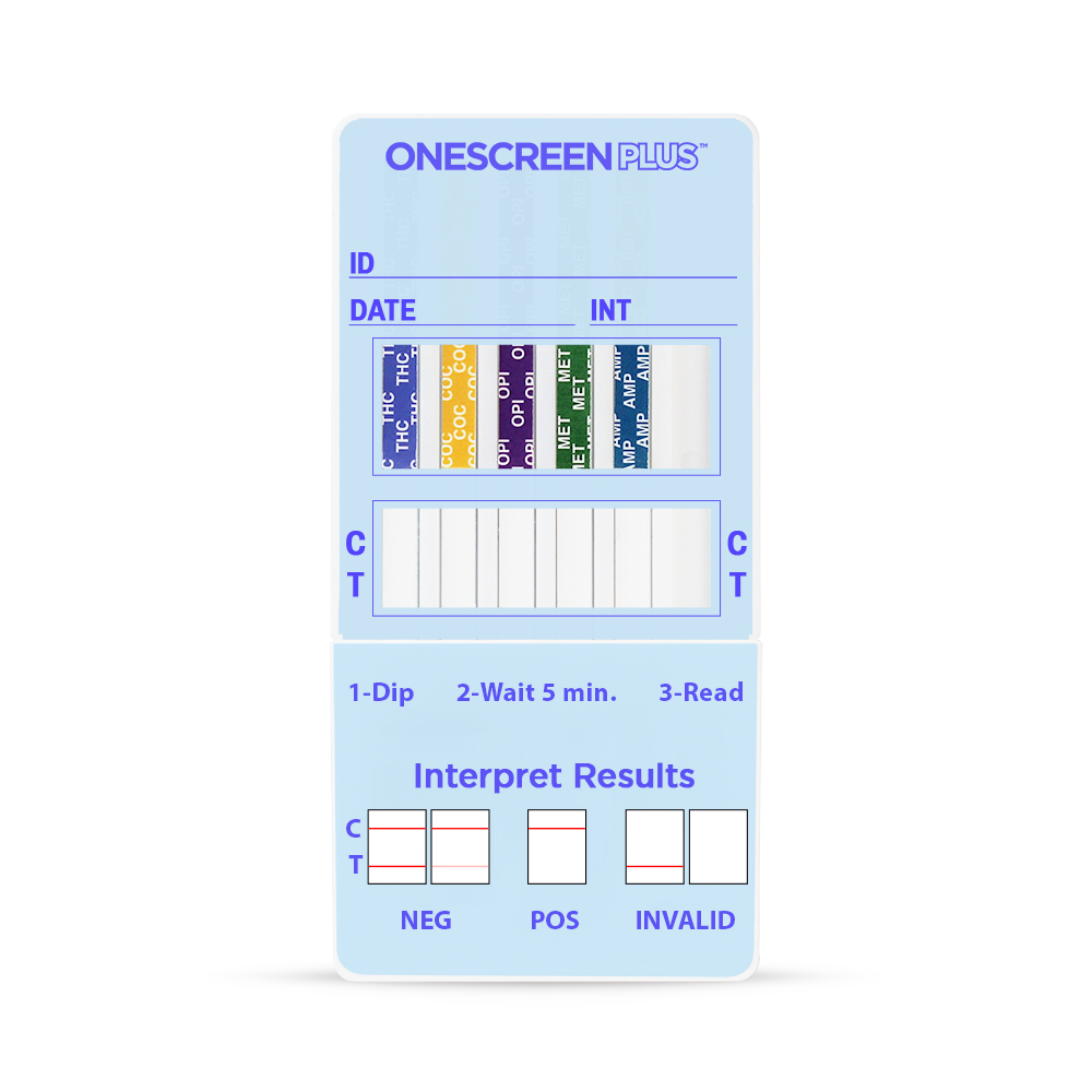 Onescreen - 5 Panel Dip Card  <span style='font-size:11px; color:#7d7d7d;'><br>THC, COC, AMP, OPI, mAMP</span>